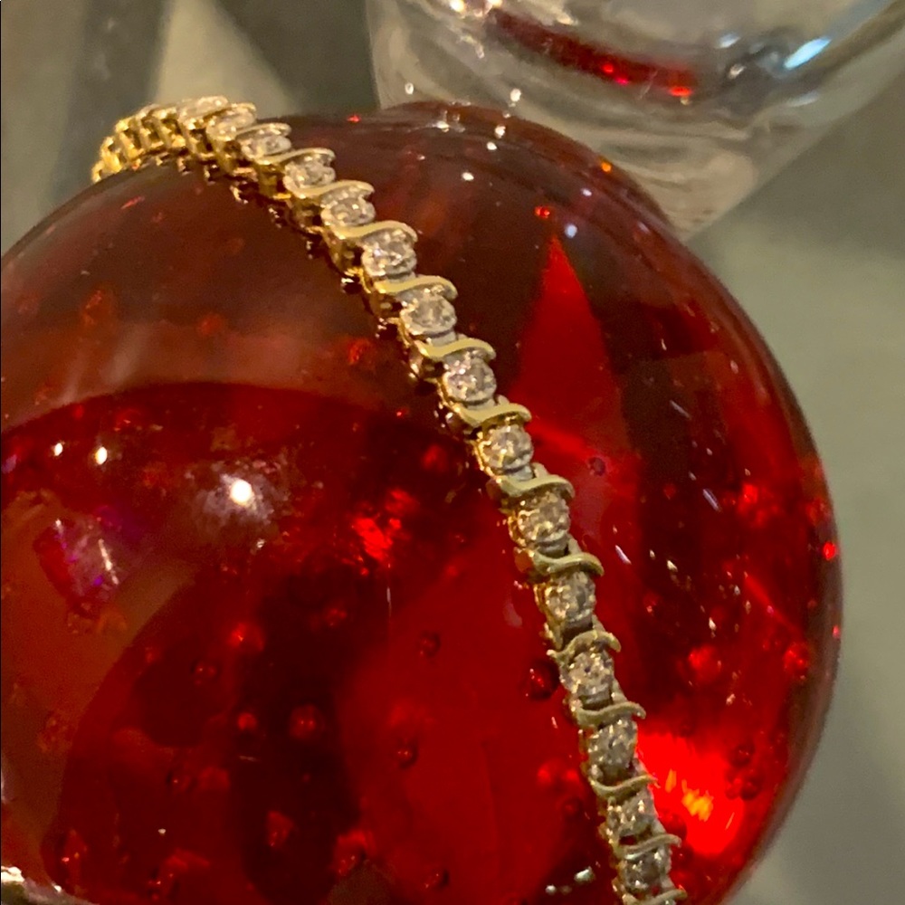 10k Solid Gold & Diamond Tennis Bracelet 1.3tcw